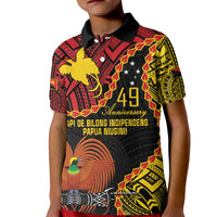 Personalised Papua New Guinea 49th Anniversary Kid Polo Shirt Hapi De bilong Indipendens Papua Niugini