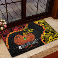 Personalised Papua New Guinea 49th Anniversary Rubber Doormat Hapi De bilong Indipendens Papua Niugini