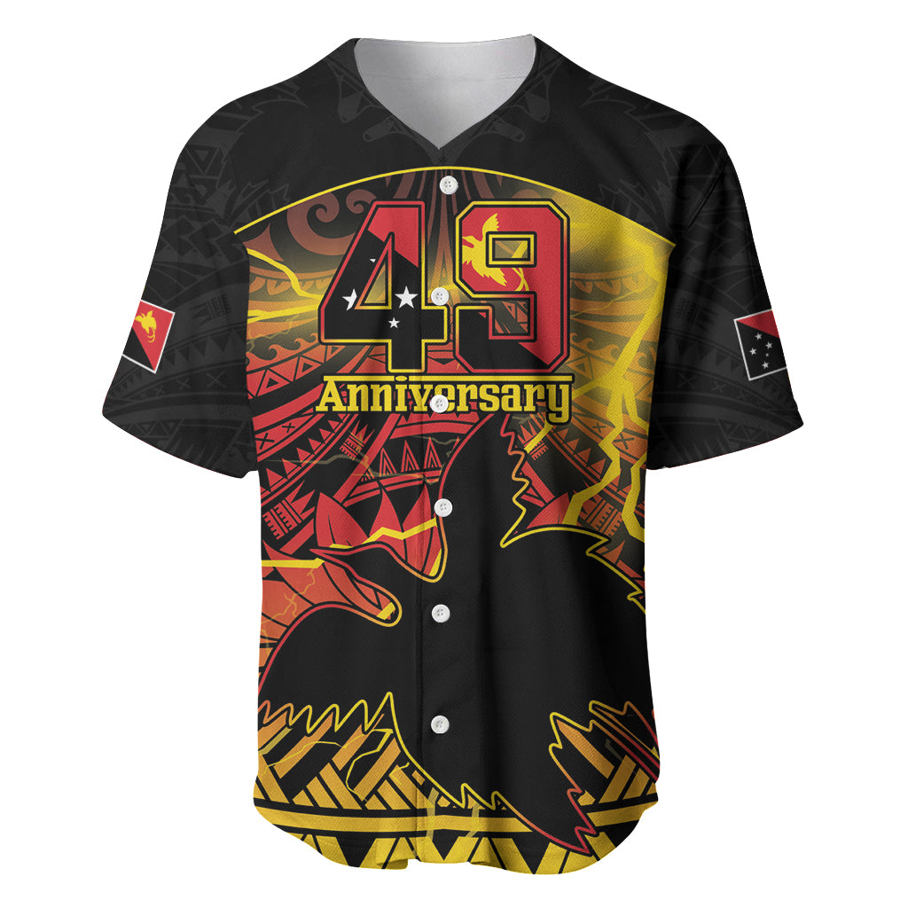 Personalised Papua New Guinea 49th Anniversary Baseball Jersey Bird of Paradise Unity In Diversity