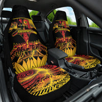 Personalised Papua New Guinea 49th Anniversary Car Seat Cover Bird of Paradise Unity In Diversity LT9 One Size Black - Polynesian Pride