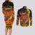 Personalised Papua New Guinea 49th Anniversary Couples Matching Long Sleeve Bodycon Dress and Long Sleeve Button Shirt Bird of Paradise Unity In Diversity
