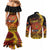 Personalised Papua New Guinea 49th Anniversary Couples Matching Mermaid Dress and Long Sleeve Button Shirt Bird of Paradise Unity In Diversity