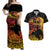 Personalised Papua New Guinea 49th Anniversary Couples Matching Off Shoulder Maxi Dress and Hawaiian Shirt Bird of Paradise Unity In Diversity