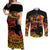 Personalised Papua New Guinea 49th Anniversary Couples Matching Off Shoulder Maxi Dress and Long Sleeve Button Shirt Bird of Paradise Unity In Diversity