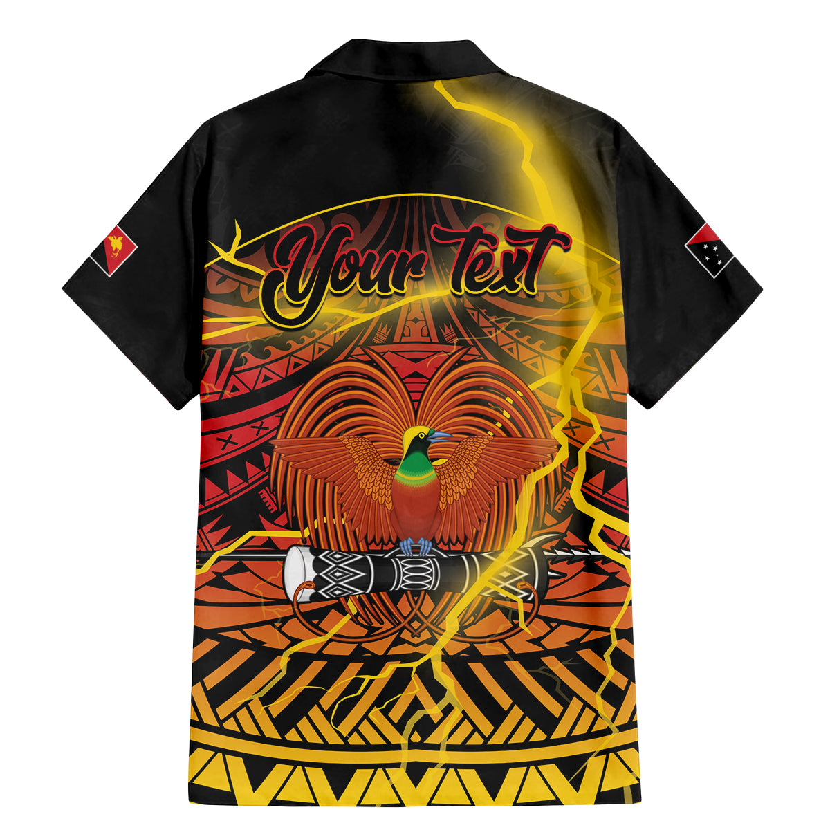 Personalised Papua New Guinea 49th Anniversary Family Matching Mermaid Dress and Hawaiian Shirt Bird of Paradise Unity In Diversity