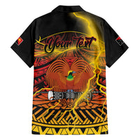 Personalised Papua New Guinea 49th Anniversary Family Matching Off The Shoulder Long Sleeve Dress and Hawaiian Shirt Bird of Paradise Unity In Diversity LT9 - Polynesian Pride