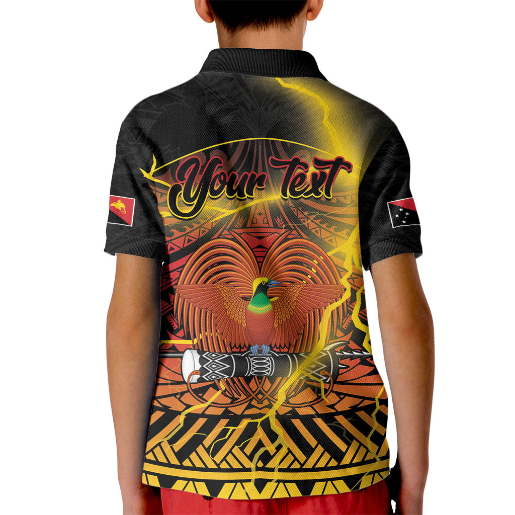 Personalised Papua New Guinea 49th Anniversary Kid Polo Shirt Bird of Paradise Unity In Diversity