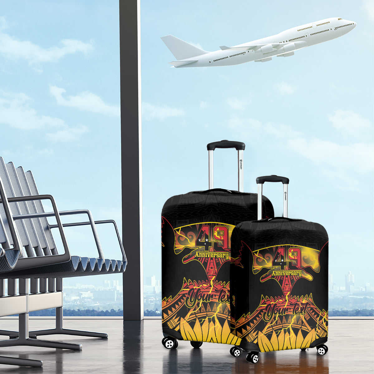 Personalised Papua New Guinea 49th Anniversary Luggage Cover Bird of Paradise Unity In Diversity LT9 - Polynesian Pride