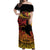 Personalised Papua New Guinea 49th Anniversary Off Shoulder Maxi Dress Bird of Paradise Unity In Diversity