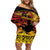 Personalised Papua New Guinea 49th Anniversary Off Shoulder Short Dress Bird of Paradise Unity In Diversity