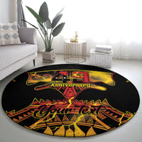 Personalised Papua New Guinea 49th Anniversary Round Carpet Bird of Paradise Unity In Diversity LT9 - Polynesian Pride