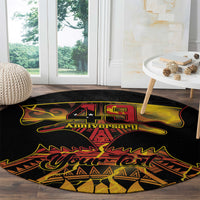 Personalised Papua New Guinea 49th Anniversary Round Carpet Bird of Paradise Unity In Diversity LT9 - Polynesian Pride