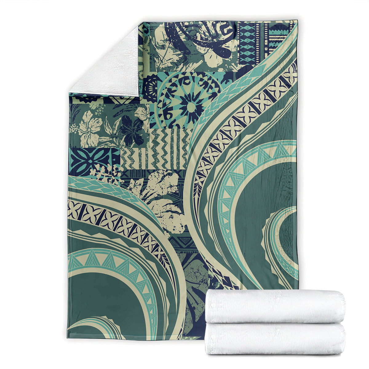 Hawaiian Hibiscus Tribal Vintage Motif Blanket Ver 1