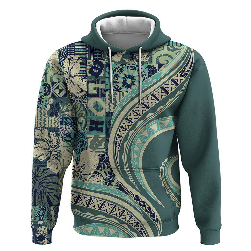 Hawaiian Hibiscus Tribal Vintage Motif Hoodie Ver 1