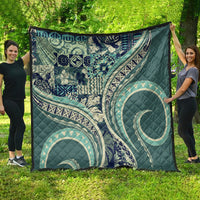 Hawaiian Hibiscus Tribal Vintage Motif Quilt Ver 1