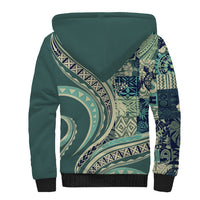 Hawaiian Hibiscus Tribal Vintage Motif Sherpa Hoodie Ver 1