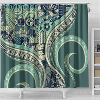 Hawaiian Hibiscus Tribal Vintage Motif Shower Curtain Ver 1 LT9 - Polynesian Pride