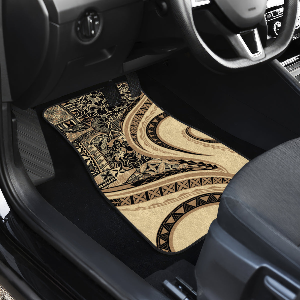 Hawaiian Hibiscus Tribal Vintage Motif Car Mats Ver 2