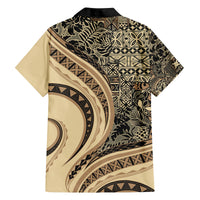 Hawaiian Hibiscus Tribal Vintage Motif Family Matching Long Sleeve Bodycon Dress and Hawaiian Shirt Ver 2 LT9 - Polynesian Pride