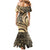 Hawaiian Hibiscus Tribal Vintage Motif Family Matching Mermaid Dress and Hawaiian Shirt Ver 2