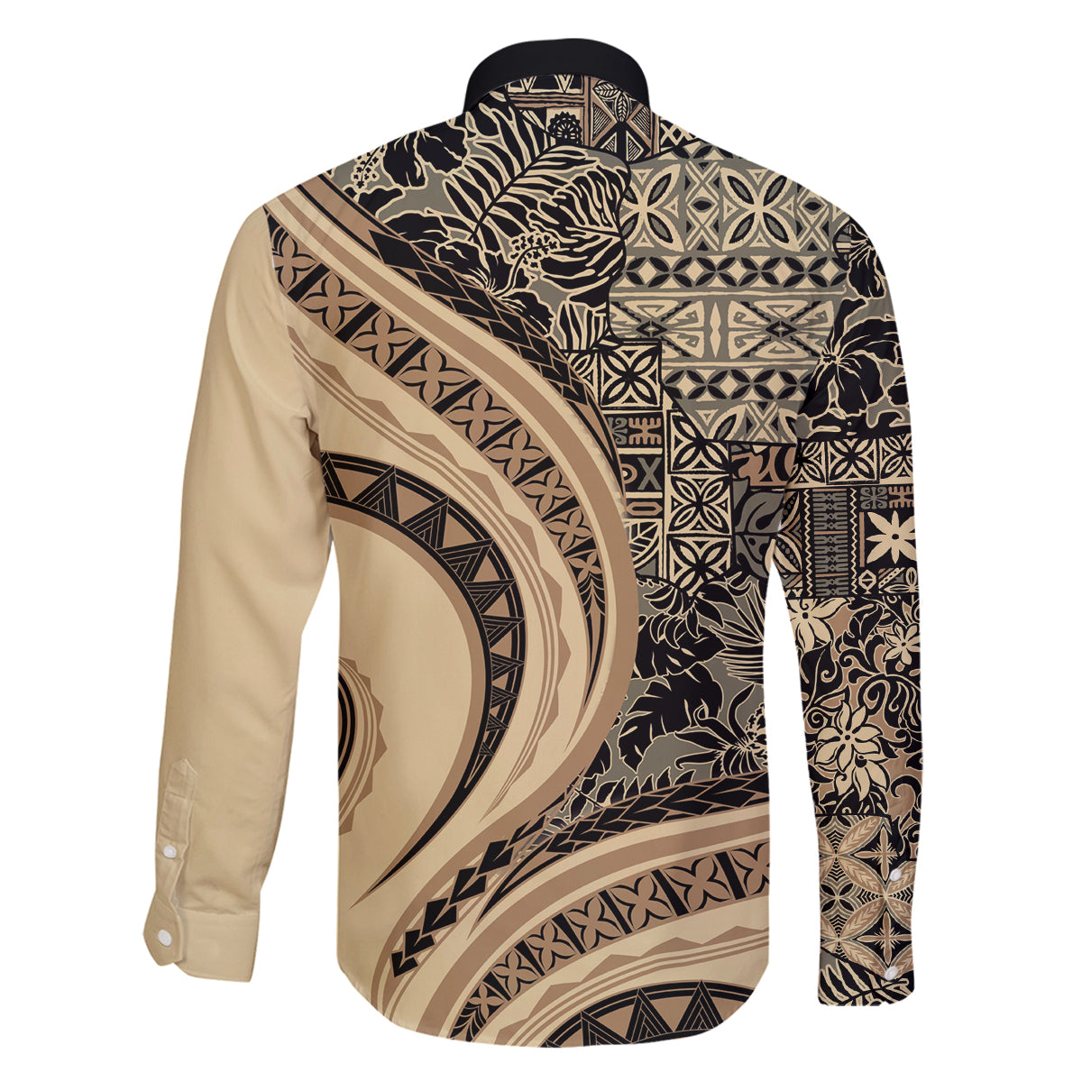 Hawaiian Hibiscus Tribal Vintage Motif Family Matching Puletasi and Hawaiian Shirt Ver 2