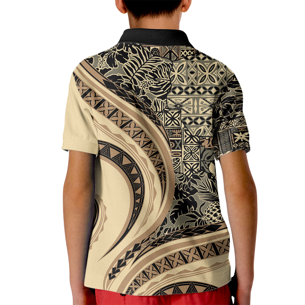 Hawaiian Hibiscus Tribal Vintage Motif Kid Polo Shirt Ver 2
