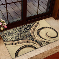 Hawaiian Hibiscus Tribal Vintage Motif Rubber Doormat Ver 2