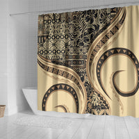 Hawaiian Hibiscus Tribal Vintage Motif Shower Curtain Ver 2 LT9 - Polynesian Pride
