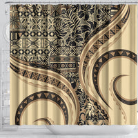 Hawaiian Hibiscus Tribal Vintage Motif Shower Curtain Ver 2 LT9 - Polynesian Pride