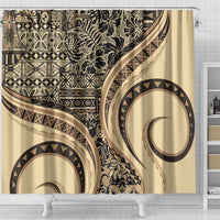 Hawaiian Hibiscus Tribal Vintage Motif Shower Curtain Ver 2 LT9 - Polynesian Pride