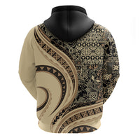 Hawaiian Hibiscus Tribal Vintage Motif Zip Hoodie Ver 2