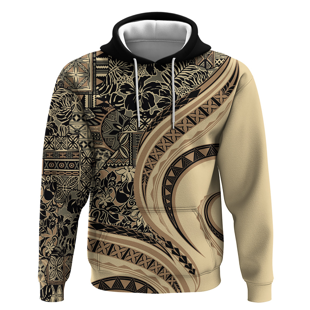 Hawaiian Hibiscus Tribal Vintage Motif Zip Hoodie Ver 2