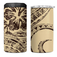 Hawaiian Hibiscus Tribal Vintage Motif 4 in 1 Can Cooler Tumbler Ver 3