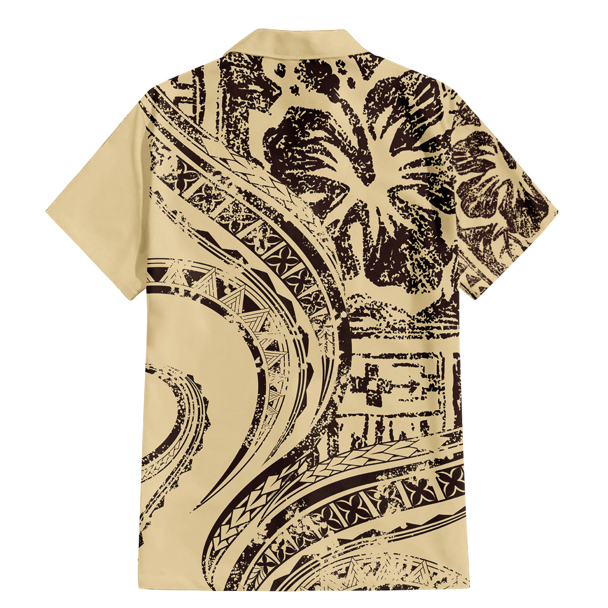 Hawaiian Hibiscus Tribal Vintage Motif Family Matching Mermaid Dress and Hawaiian Shirt Ver 3