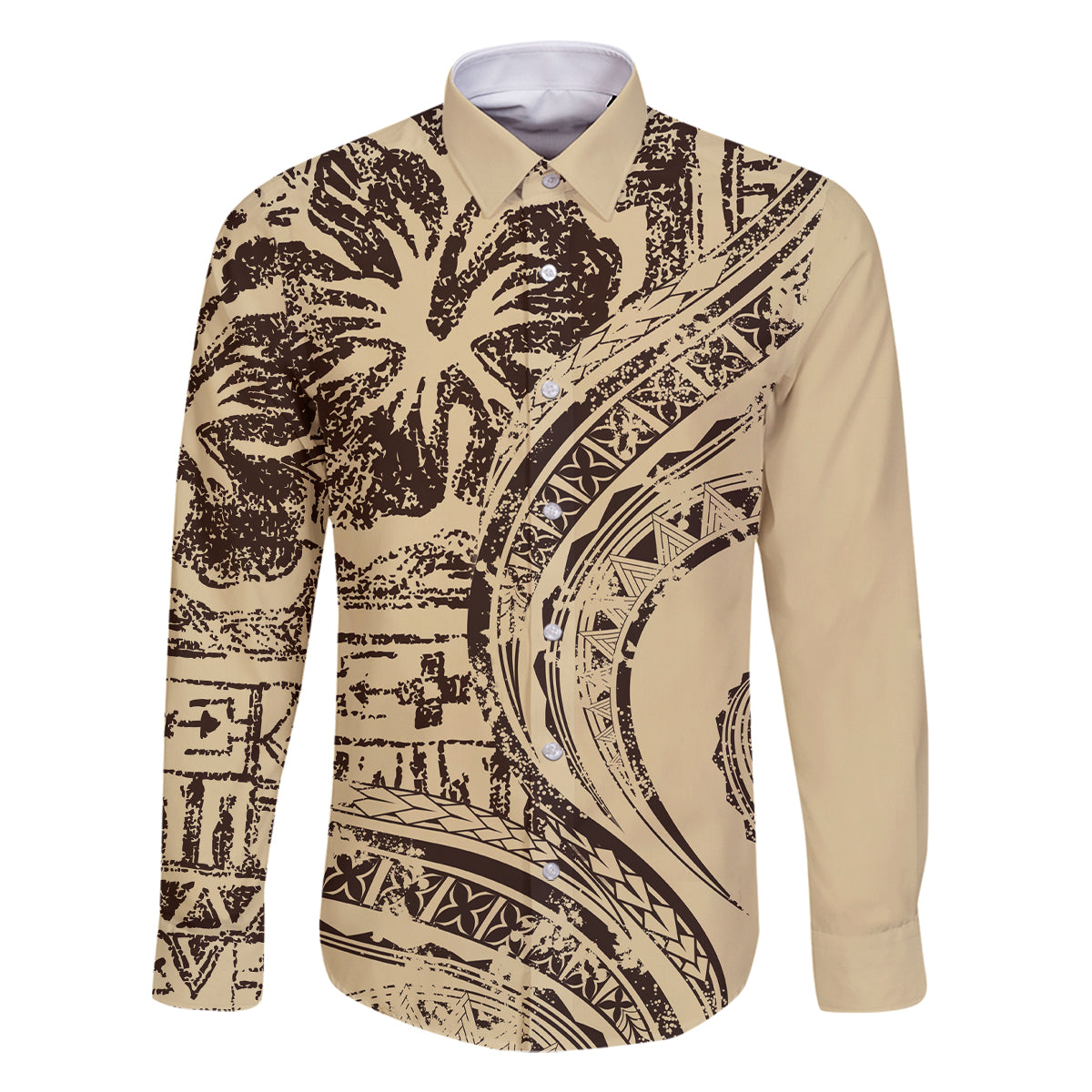 Hawaiian Hibiscus Tribal Vintage Motif Family Matching Tank Maxi Dress and Hawaiian Shirt Ver 3