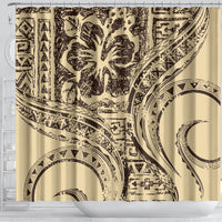 Hawaiian Hibiscus Tribal Vintage Motif Shower Curtain Ver 3 LT9 - Polynesian Pride