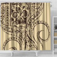 Hawaiian Hibiscus Tribal Vintage Motif Shower Curtain Ver 3 LT9 - Polynesian Pride