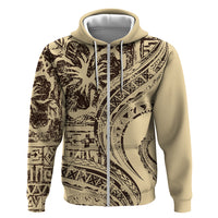Hawaiian Hibiscus Tribal Vintage Motif Zip Hoodie Ver 3