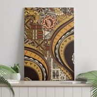 Hawaiian Hibiscus Tribal Vintage Motif Canvas Wall Art Ver 4 LT9 - Polynesian Pride