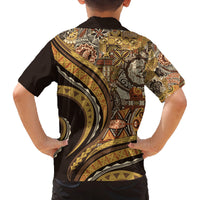 Hawaiian Hibiscus Tribal Vintage Motif Family Matching Long Sleeve Bodycon Dress and Hawaiian Shirt Ver 4 LT9 - Polynesian Pride