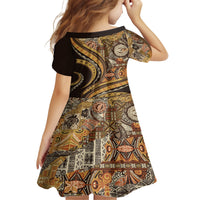 Hawaiian Hibiscus Tribal Vintage Motif Family Matching Long Sleeve Bodycon Dress and Hawaiian Shirt Ver 4 LT9 - Polynesian Pride