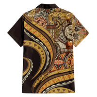 Hawaiian Hibiscus Tribal Vintage Motif Family Matching Long Sleeve Bodycon Dress and Hawaiian Shirt Ver 4 LT9 - Polynesian Pride