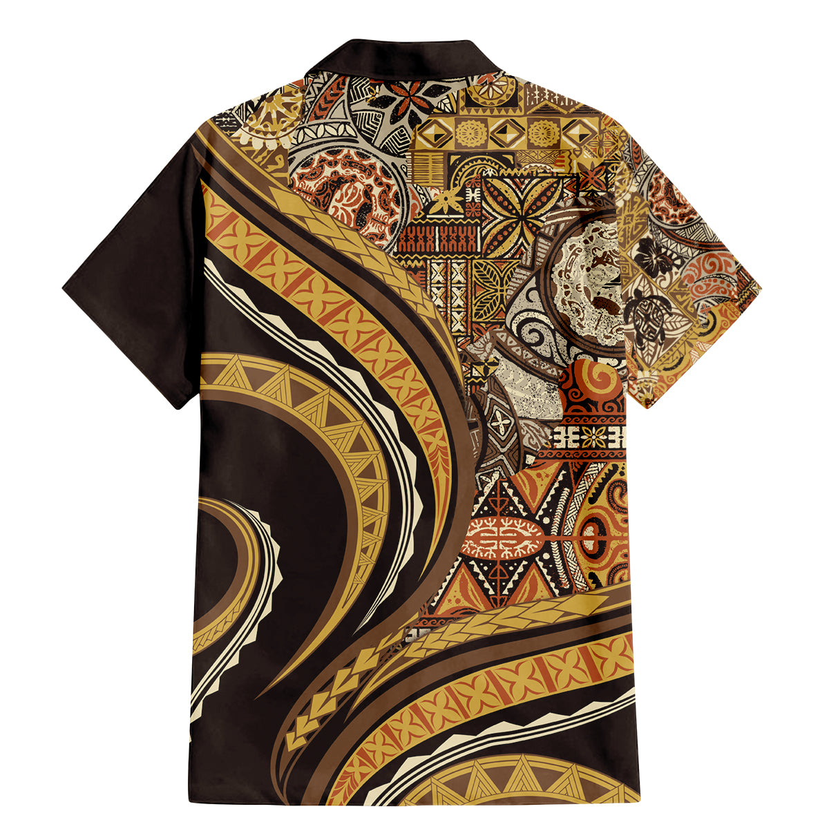 Hawaiian Hibiscus Tribal Vintage Motif Family Matching Mermaid Dress and Hawaiian Shirt Ver 4