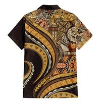 Hawaiian Hibiscus Tribal Vintage Motif Family Matching Mermaid Dress and Hawaiian Shirt Ver 4