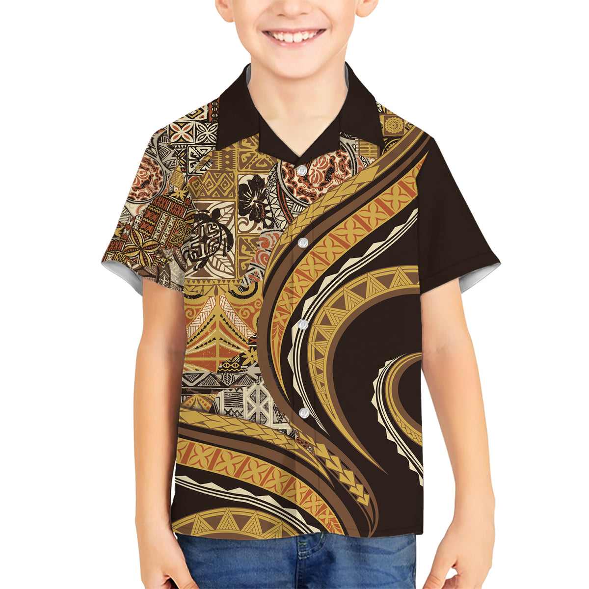 Hawaiian Hibiscus Tribal Vintage Motif Hawaiian Shirt Ver 4