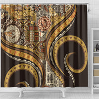 Hawaiian Hibiscus Tribal Vintage Motif Shower Curtain Ver 4 LT9 - Polynesian Pride