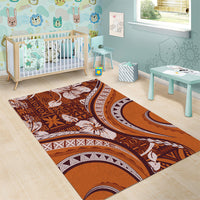 Hawaiian Hibiscus Tribal Vintage Motif Area Rug Ver 5