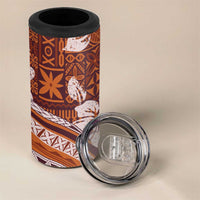 Hawaiian Hibiscus Tribal Vintage Motif 4 in 1 Can Cooler Tumbler Ver 5