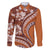 Hawaiian Hibiscus Tribal Vintage Motif Family Matching Long Sleeve Bodycon Dress and Hawaiian Shirt Ver 5