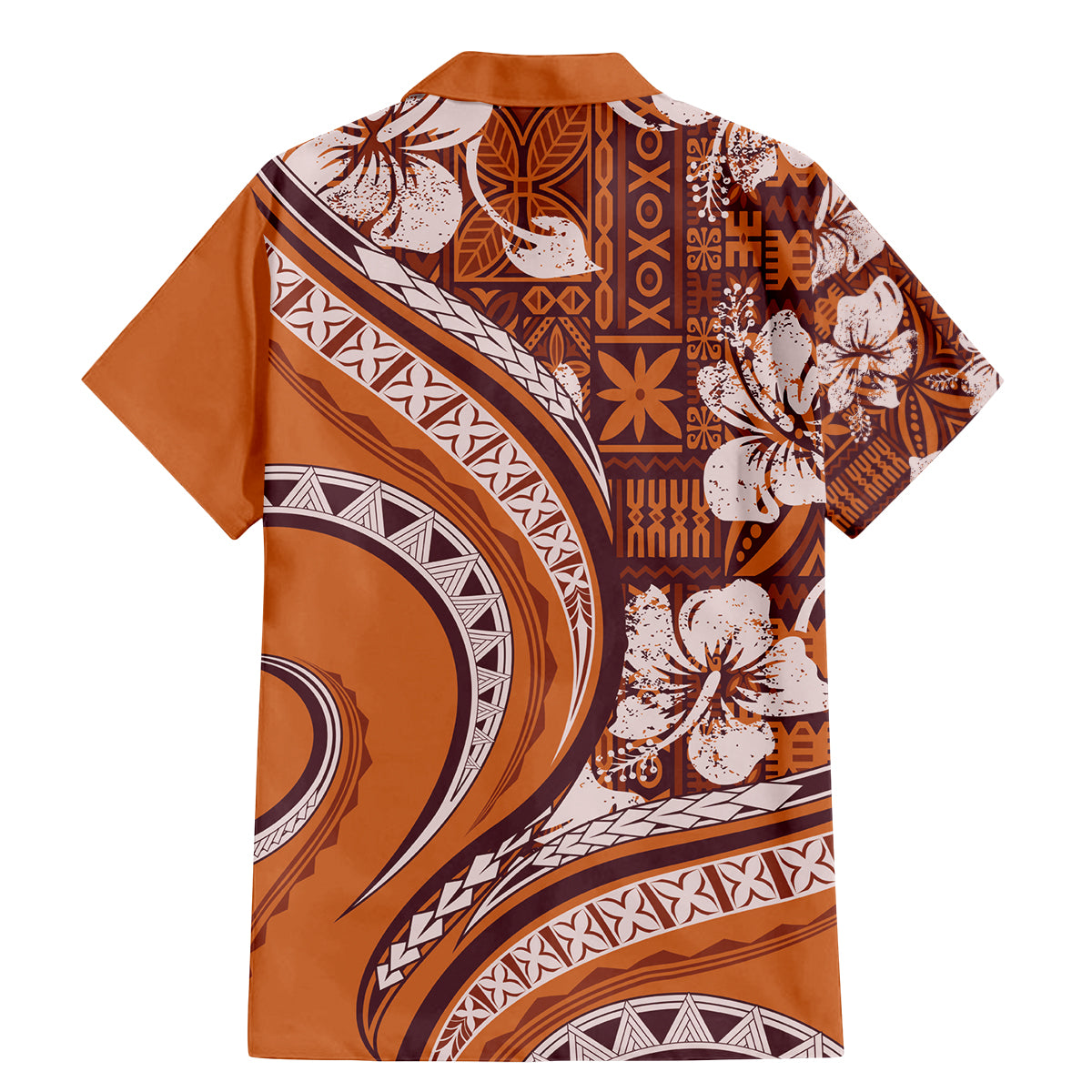 Hawaiian Hibiscus Tribal Vintage Motif Family Matching Mermaid Dress and Hawaiian Shirt Ver 5